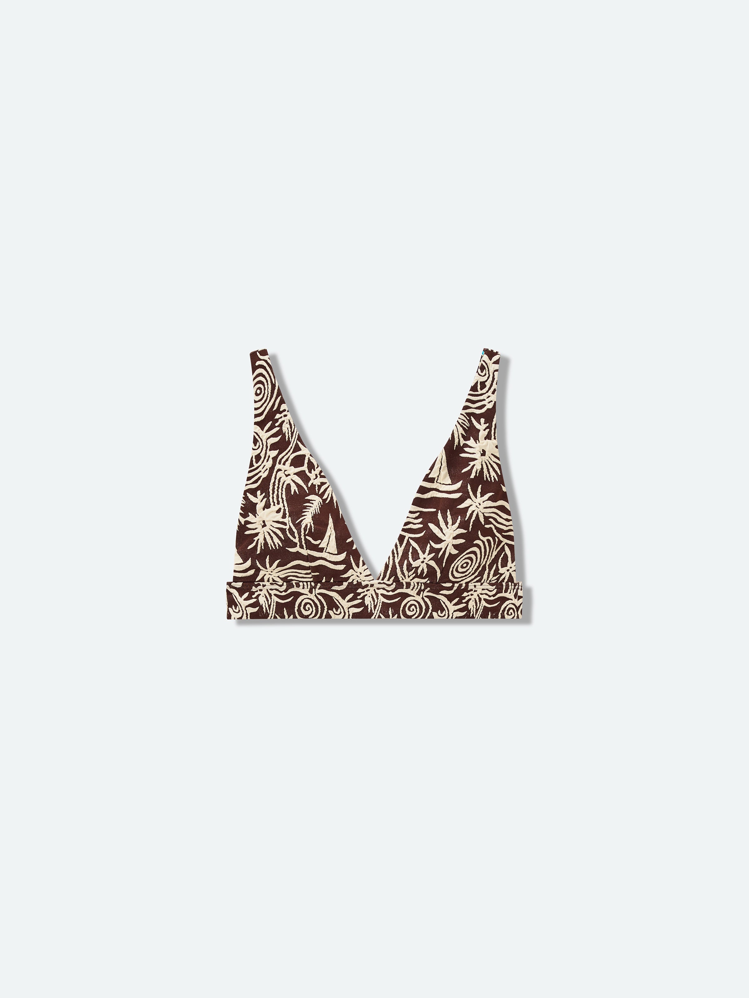 Pattern Swimwear V-Neck Triangle Cup Bikini Top