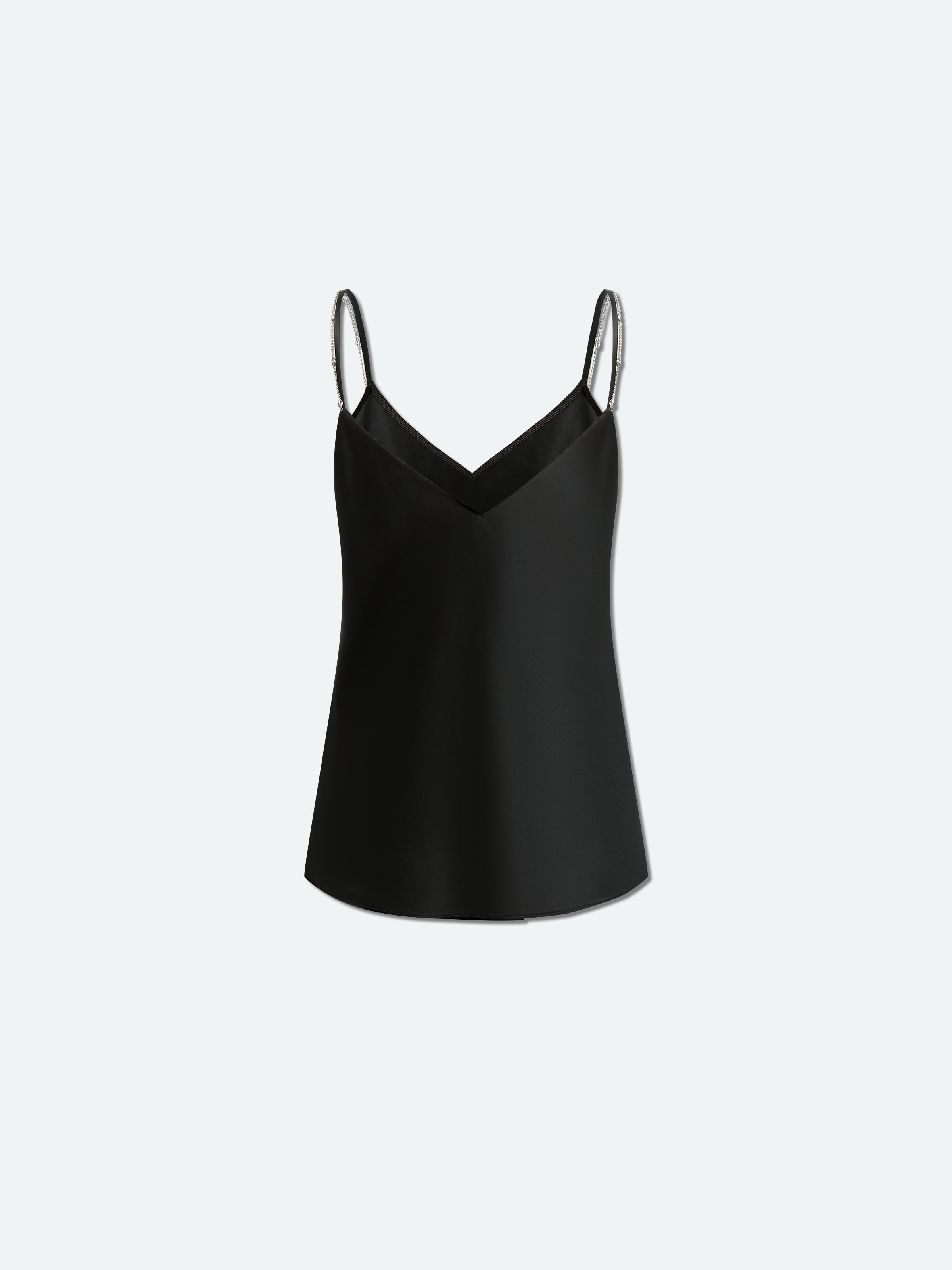 Black Triacetate Breathable Minimalist Sleeveless Tank Top