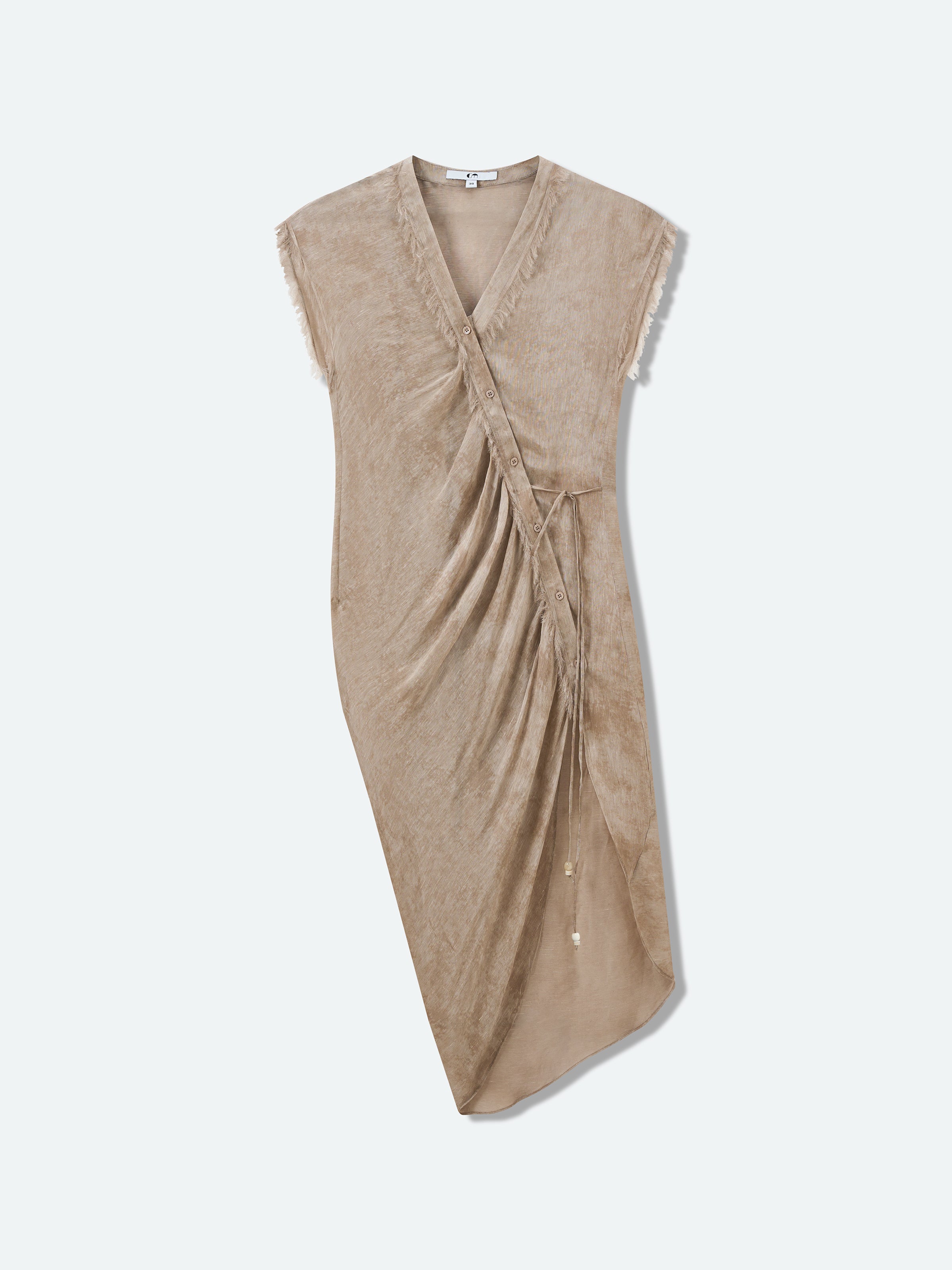 Brown Short-Sleeve Dress