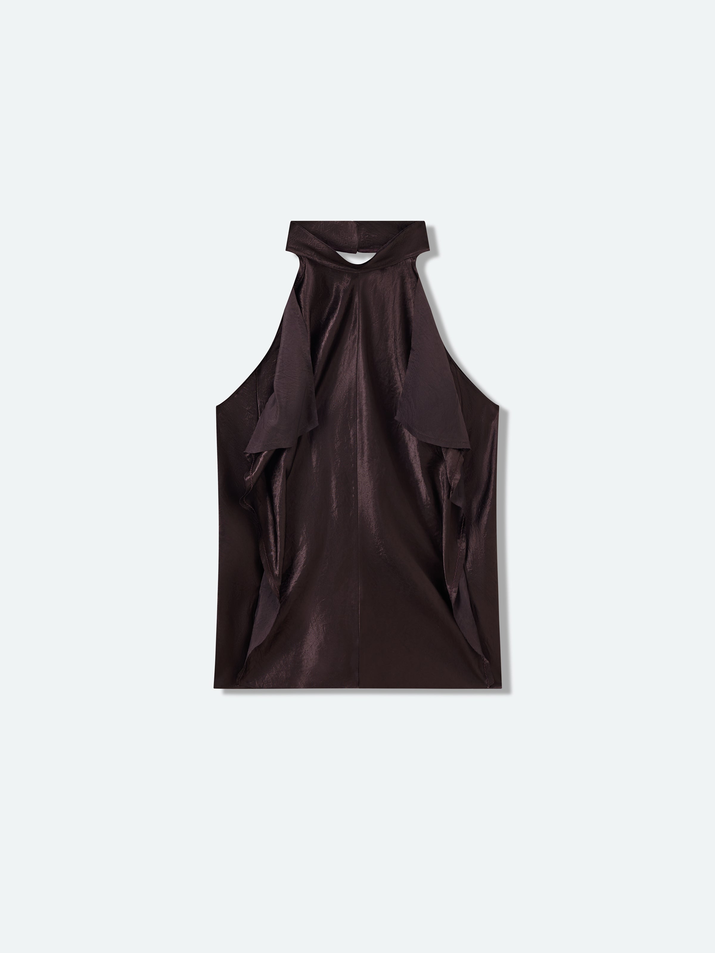 Mini Stand Collar Flowy Tie Top