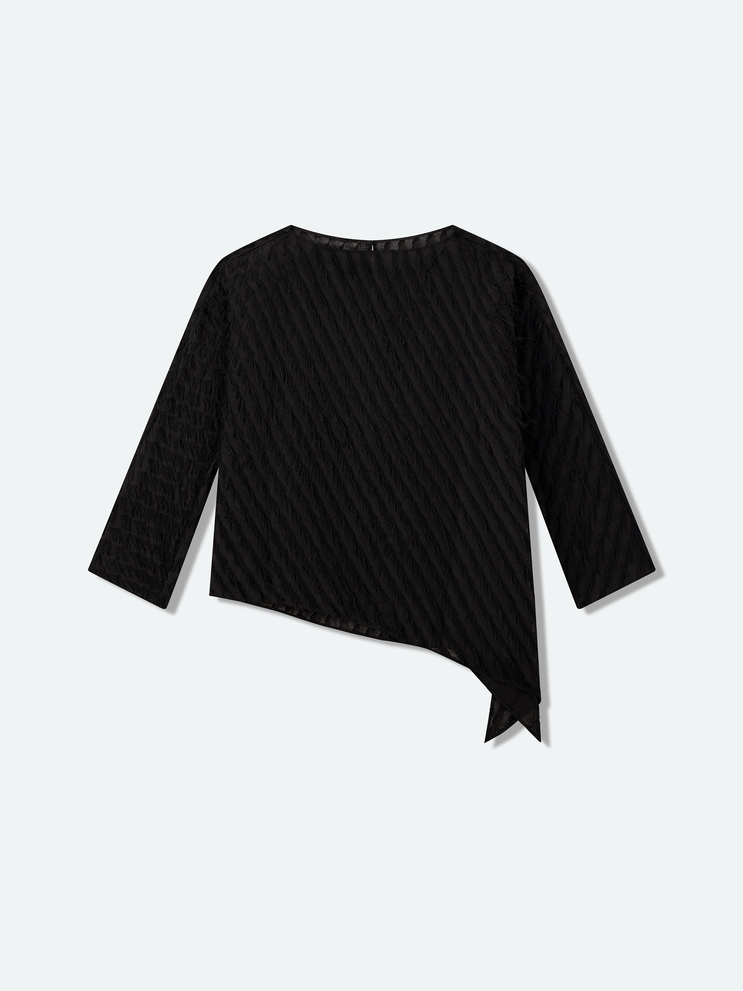 Asymmetric Hem Top with Tassel Details